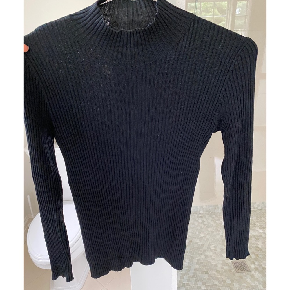 Ann Taylor silk black turtleneck sweater